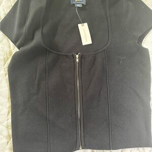 Anthropologie Maeve Black Short Sleeve Top with Tag